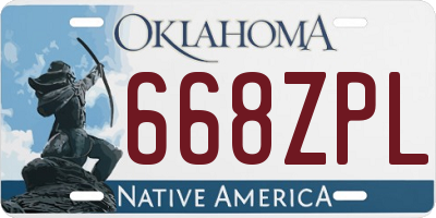 OK license plate 668ZPL