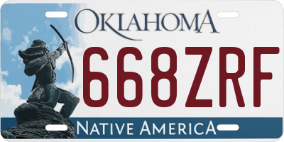OK license plate 668ZRF