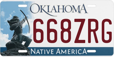 OK license plate 668ZRG