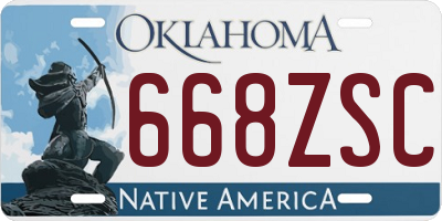 OK license plate 668ZSC