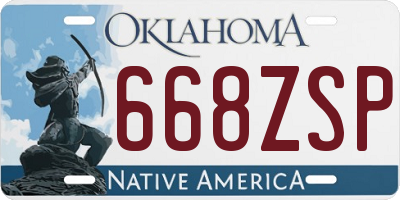 OK license plate 668ZSP