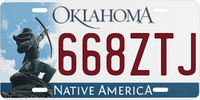 OK license plate 668ZTJ
