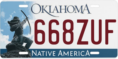 OK license plate 668ZUF