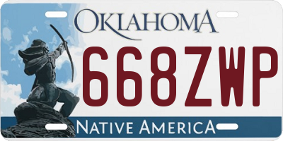 OK license plate 668ZWP