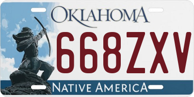 OK license plate 668ZXV