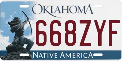 OK license plate 668ZYF
