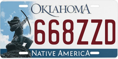 OK license plate 668ZZD