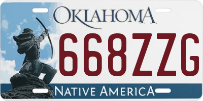 OK license plate 668ZZG