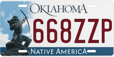 OK license plate 668ZZP