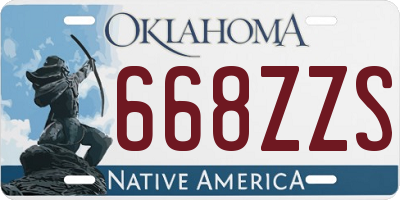 OK license plate 668ZZS