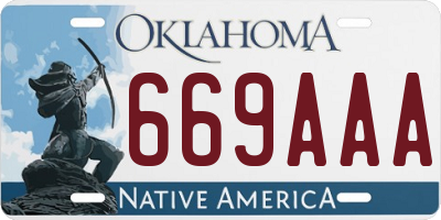 OK license plate 669AAA