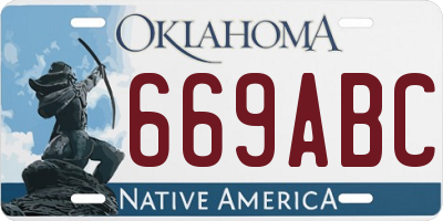 OK license plate 669ABC