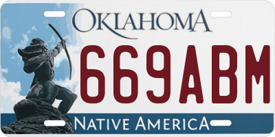 OK license plate 669ABM