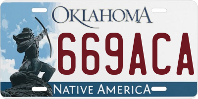 OK license plate 669ACA
