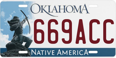 OK license plate 669ACC