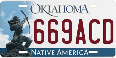 OK license plate 669ACD