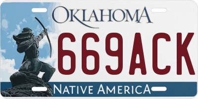 OK license plate 669ACK