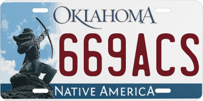 OK license plate 669ACS