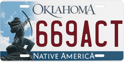 OK license plate 669ACT