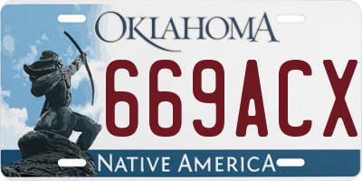 OK license plate 669ACX