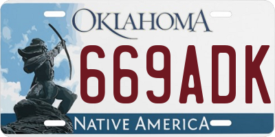 OK license plate 669ADK