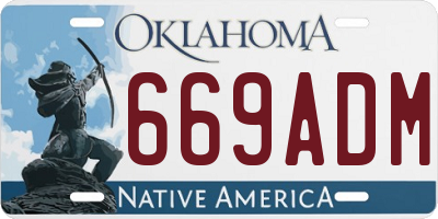 OK license plate 669ADM