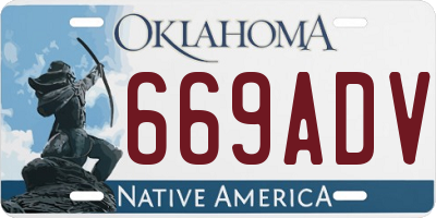 OK license plate 669ADV