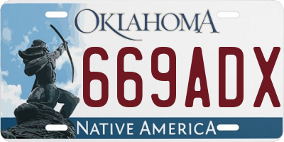 OK license plate 669ADX