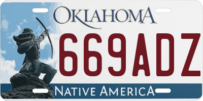 OK license plate 669ADZ