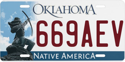 OK license plate 669AEV