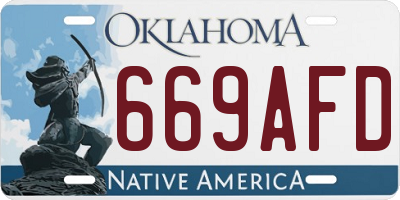 OK license plate 669AFD