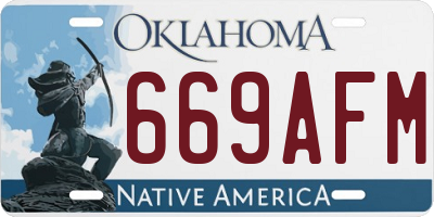OK license plate 669AFM