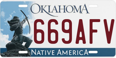 OK license plate 669AFV