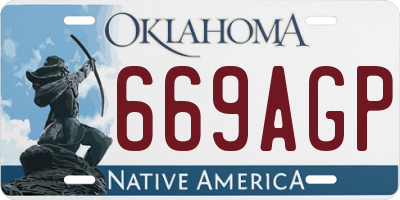 OK license plate 669AGP