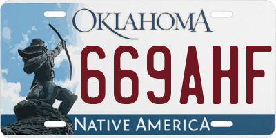 OK license plate 669AHF