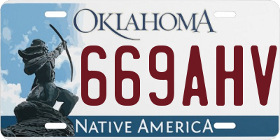 OK license plate 669AHV