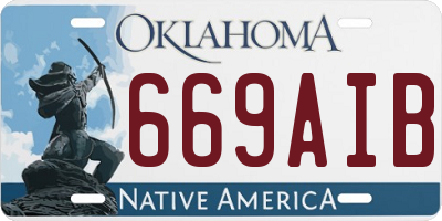 OK license plate 669AIB