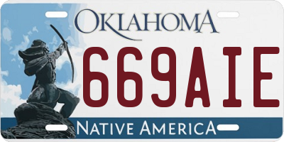 OK license plate 669AIE