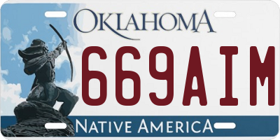 OK license plate 669AIM