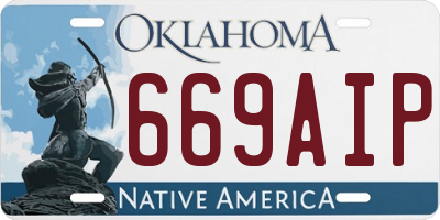 OK license plate 669AIP