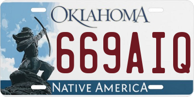 OK license plate 669AIQ