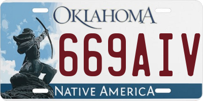 OK license plate 669AIV