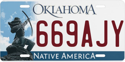 OK license plate 669AJY