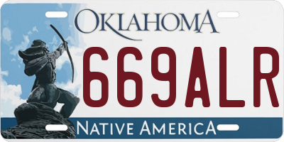 OK license plate 669ALR