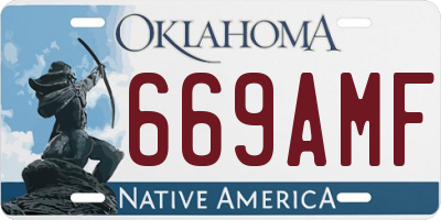 OK license plate 669AMF