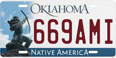 OK license plate 669AMI