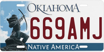 OK license plate 669AMJ