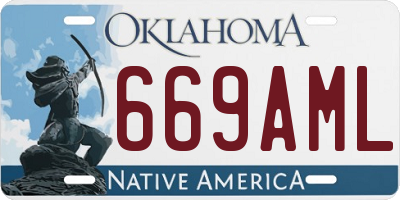 OK license plate 669AML