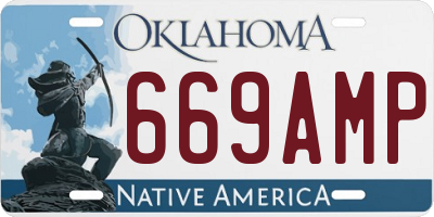 OK license plate 669AMP
