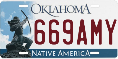 OK license plate 669AMY